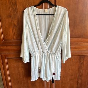 Blue/white stripe romper